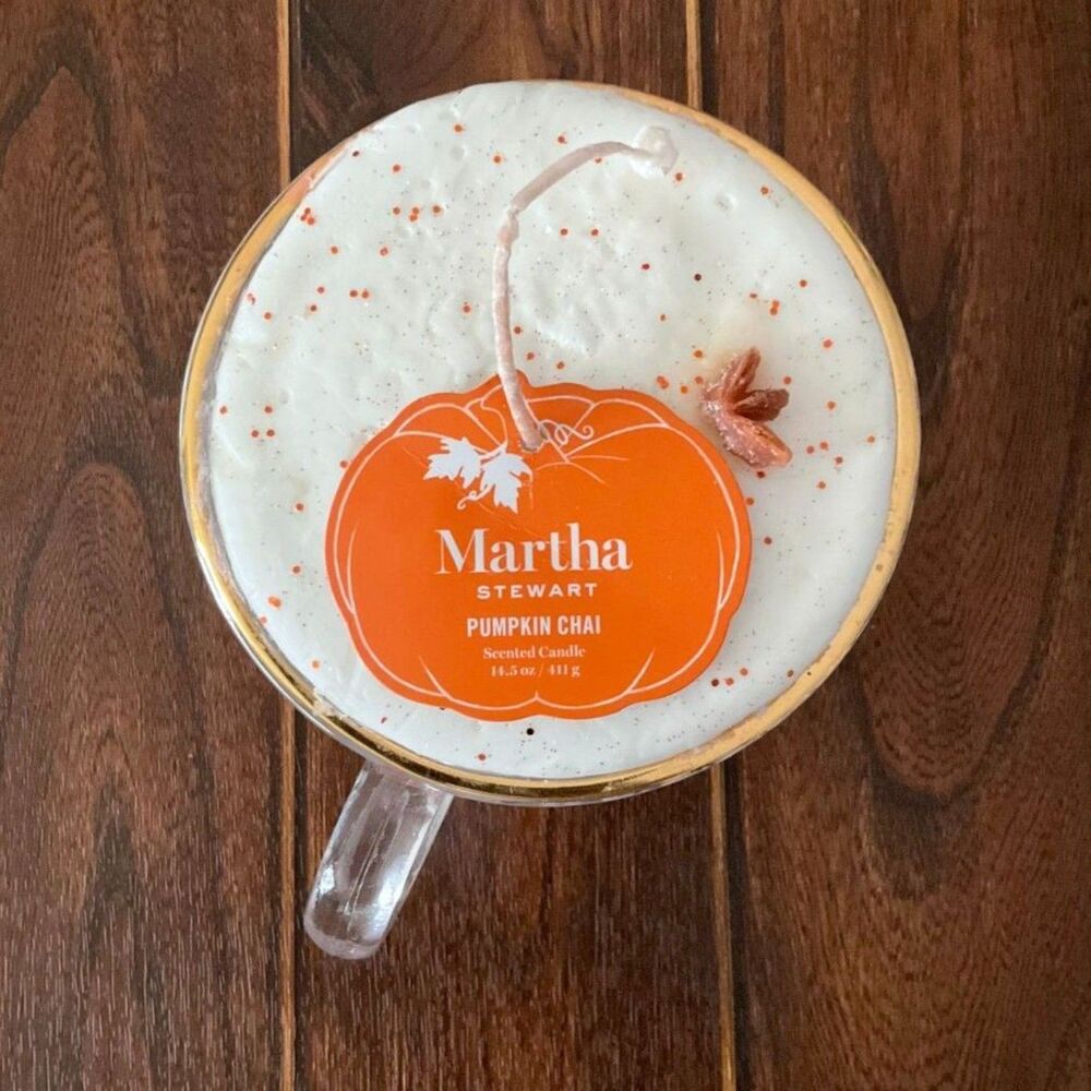 Martha Stewart - Pumpkin Chai Scented Candle - Glass Cup Candle - Brand New!
